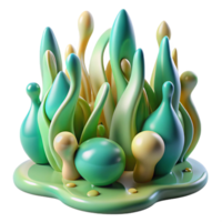 extraordinary artistic A field of organic, flowing shapes, inspired by natural forms like plants and water, illuminated by a warm, natural light, in a Biomorphic Abstraction style high quality png