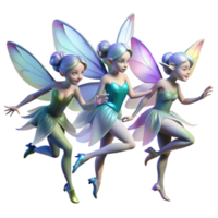 magnificent minimalist A group of fairies dancing in a moonlit glade, their wings shimmering with iridescent colors. Dreamlike fantasy art style high resolution png