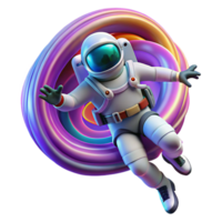 beautiful artistic An astronaut floating in zero gravity, surrounded by a swirling vortex of colorful nebulae. Psychedelic, surreal, vibrant colors detailed png