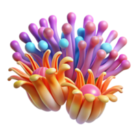 extraordinary modern A group of sea anemones swaying gently in the current, colorful, abstract style premium png