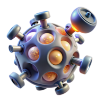 vibrant modern A microscopic view of nanobots repairing damaged cells, illuminated by focused microscope lighting, in a scientific visualization style original png
