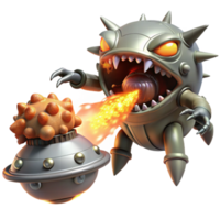 magnificent vintage A spaceship battling a giant space creature, explosive lighting, action-packed, science fiction style high quality png