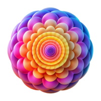 serene contemporary A mesmerizing pattern of concentric circles radiating outwards, rendered in vibrant gradients with a soft focus, psychedelic style professional png