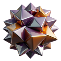 wonderful abstract A dynamic composition of fragmented geometric shapes, rendered in a glossy finish with sharp reflections, cubism style premium png