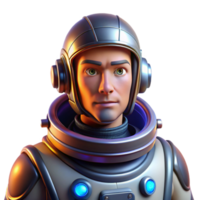 vibrant minimalist Portrait of a futuristic astronaut in a spacesuit, lit by the glow of a distant planet, science fiction art style 4K png
