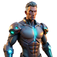 serene abstract A cyborg with glowing implants and augmented limbs, cyberpunk style, dark and gritty aesthetic authentic png