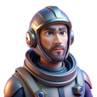 impressive rustic Portrait of a stoic astronaut with a reflective visor, intricate spacesuit details, and a distant gaze, lit by the cold light of distant stars premium png