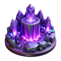 beautiful abstract A cascading waterfall of amethyst purple magical energy, forming intricate fractal patterns, under a bioluminescent glow, in an abstract art style genuine png