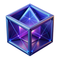 vibrant rustic Fractured geometric shapes in shades of deep violet and electric blue, connected by thin, glowing lines, with dramatic chiaroscuro lighting, in a Cubist style detailed png