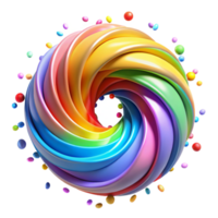 extraordinary artistic A swirling vortex of multicolored confetti representing bursts of magic, illuminated by a rainbow light, in a celebratory graphic design style genuine png