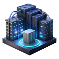 wonderful modern A futuristic server room with glowing cables and data streams, data center environment, dark, moody lighting authentic png