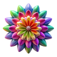vibrant modern A kaleidoscope of flowers in vibrant, unnatural colors, in an abstract art style, exclusive png