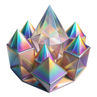 serene creative A field of crystalline structures, refracting a rainbow of light, in a geometric, abstract style exclusive png