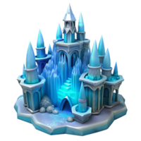 beautiful vintage An intricate, sculpted underwater ice castle, soft, blue lighting, magical, fantasy art style, high resolution png