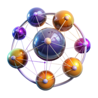 dramatic artistic A network of interconnected glowing orbs representing global internet traffic, illuminated by dynamic, shifting colors, in an abstract style genuine png