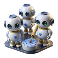 impressive creative A group of miniature cleaning robots, spherical and white, scrubbing a circuit board with tiny brushes, under bright, focused LED lights. Photorealistic style detailed png