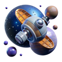 magnificent modern A space station orbiting a binary star system. Sci-fi, realistic, dramatic lighting genuine png