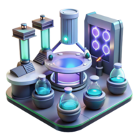 magnificent minimalist A futuristic laboratory filled with glowing equipment and holographic displays, sleek and modern design, science fiction style genuine png
