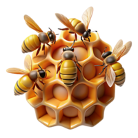 dramatic minimalist A swarm of bees buzzing around a honeycomb, close-up macro photography, detailed and intricate authentic png