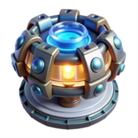 dramatic artistic A single, glowing energy cell powering a futuristic device, intricate details and energy flows visible, lit by a soft, internal light. Sci-Fi style exclusive png