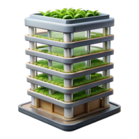 wonderful contemporary Vertical farm skyscraper, stacked layers of crops, artificial lighting, urban farming, sustainable architecture high resolution png