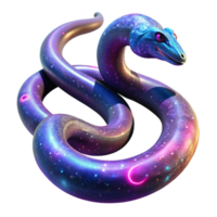 serene creative A cosmic serpent, made of stardust and nebulae, winding through the vastness of space. Fantasy, epic scale, vibrant colors high quality png