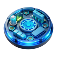 wonderful creative A futuristic HUD interface displaying complex data visualizations, intricate details, glowing neon blue 4K png