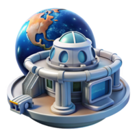 impressive modern Space station with modular architecture, futuristic design, view of Earth in the background, realistic rendering detailed png