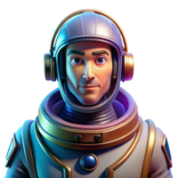 elegant artistic Portrait of a futuristic astronaut in a spacesuit, lit by the glow of a distant planet, science fiction art style genuine png