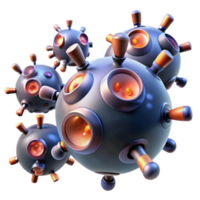 extraordinary contemporary A microscopic view of nanobots repairing damaged cells, illuminated by focused microscope lighting, in a scientific visualization style authentic png