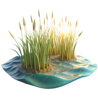 extraordinary vintage A field of seagrass swaying gently in the current, sunlight filtering through the water, tranquil, impressionist style professional png
