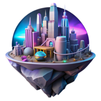 extraordinary traditional A futuristic city built within a hollowed-out asteroid, bustling with flying vehicles and holographic advertisements. Synthwave, neon colors, low-angle view high quality png