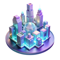 vibrant artistic A futuristic cityscape, composed of interconnected floating platforms, bathed in the soft glow of holographic advertisements. Cyberpunk style exclusive png