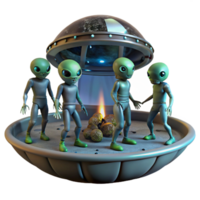 dramatic creative A group of aliens exploring a derelict spaceship, dim lighting, eerie, horror style exclusive png
