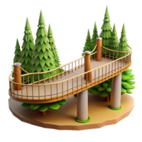 magnificent minimalist Treetop walkway, suspended bridge, panoramic forest views, daylight high resolution png