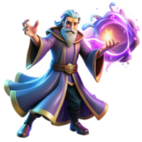 vibrant traditional A powerful wizard casting a spell, surrounded by swirling arcane energy, illuminated by the vibrant light of the spell itself. Epic fantasy, digital painting style 4K png