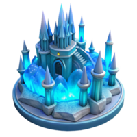 vibrant minimalist An intricate, sculpted underwater ice castle, soft, blue lighting, magical, fantasy art style, authentic png