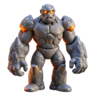 serene modern A towering golem made of polished granite, emanating an aura of ancient power, under a starry night sky. Concept art style high quality png