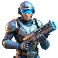 magnificent rustic A futuristic soldier holding a plasma rifle, dramatic lighting, heroic, comic book style high resolution png