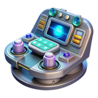 elegant artistic A futuristic control panel with glowing buttons and holographic displays, science fiction style, intricate details 4K png