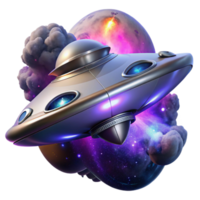 dramatic rustic A sleek, silver spaceship piercing through a nebula, vibrant colors, dramatic lighting, science fiction style 4K png