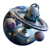 wonderful rustic A space station orbiting a binary star system. Sci-fi, realistic, dramatic lighting detailed png