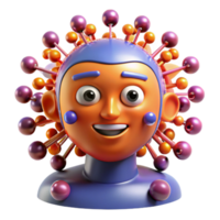 beautiful vintage A swarm of nanobots forming a human face, microscopic detail, bright and colorful, abstract style professional png