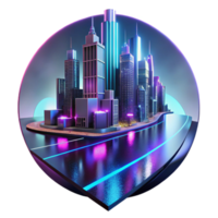 impressive classic A futuristic cityscape reflected in a rain-slicked street, neon lights blurring in the reflection, cyberpunk style, photorealistic authentic png