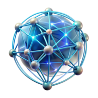 elegant contemporary A network of interconnected, glowing lines and nodes, forming a complex, abstract brain structure, with a futuristic, scientific feel authentic png