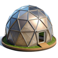 magnificent artistic Geodesic dome home, futuristic design, triangular facets, natural light detailed png