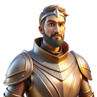 elegant rustic Portrait of a noble knight in shining armor, lit by sunlight glinting off metal, medieval art style 4K png