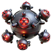 beautiful classic A group of robotic drones, with sleek, black chassis and pulsating red lights, swarm around a colossal, energy-emitting sphere. Dark, cinematic lighting detailed png