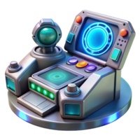 wonderful abstract A futuristic control panel with glowing buttons and holographic displays, science fiction style, intricate details high quality png