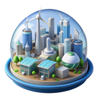 vibrant contemporary A futuristic city powered by renewable energy, sleek, sustainable design, architectural visualization style 4K png